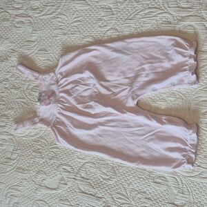 Kissy Kissy girls 3-6 months pink & white striped romper elephant embroidery EUC